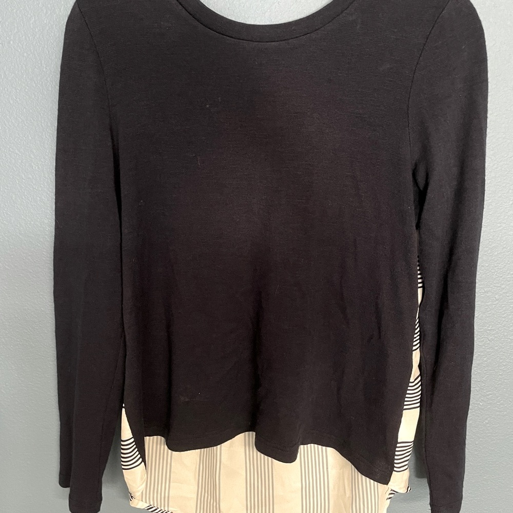 Small Navy Blue Long Sleeve Blouse